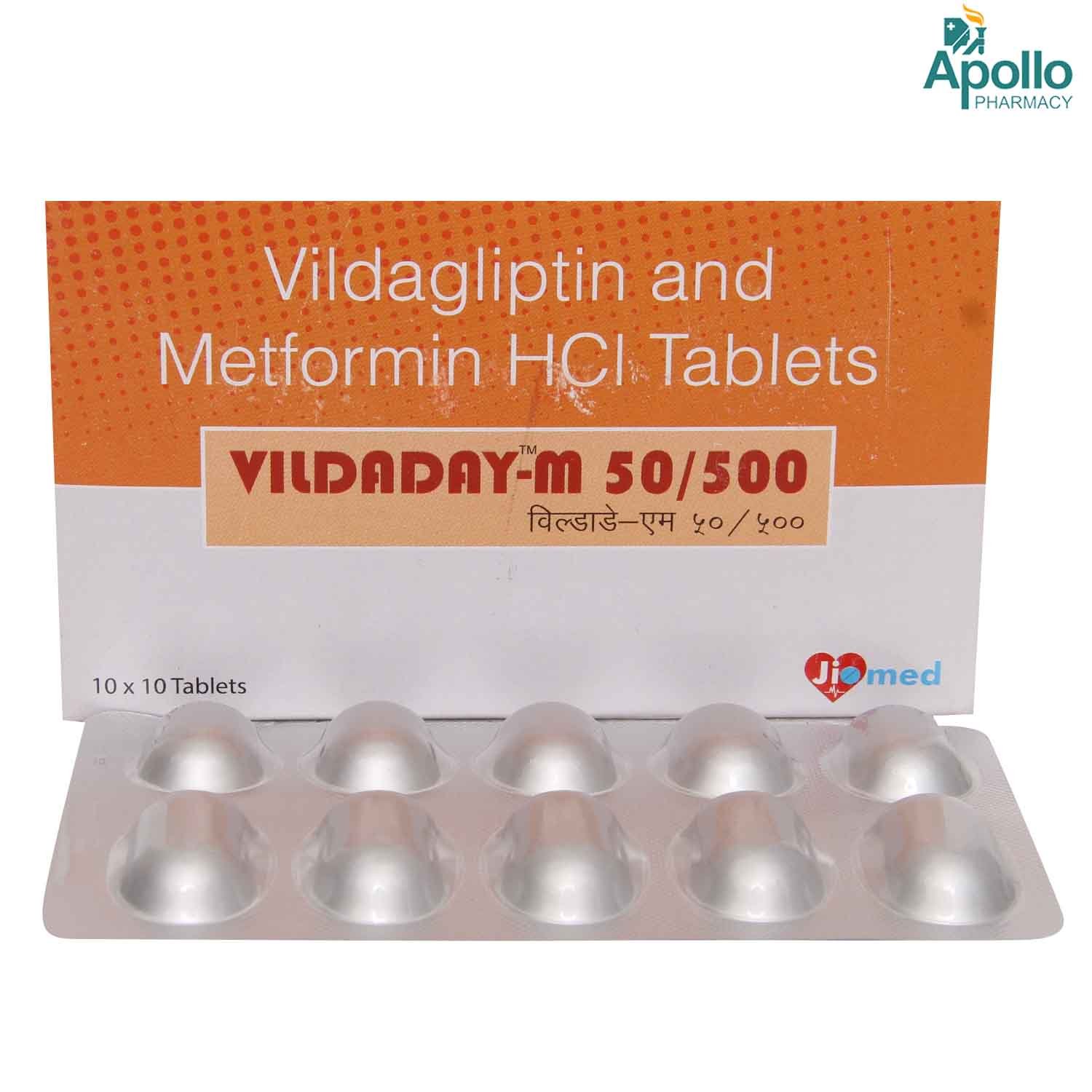 Vildaday-M 50/500 Tablet 10's, Pack of 10 TABLETS Vildaday-M 50/500 Tablet 10's, Pack of 10 TABLETS