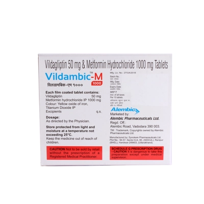 Vildambic-M 1000 Tablet 15's, Pack of 15 TABLETS