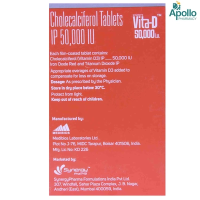 Vita-D 50K Tablet 8's, Pack of 8 TabletS