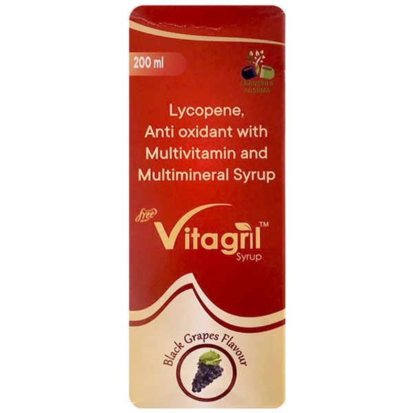 Vitagril Sugar Free Black Grapes Flavour Syrup 200 ml