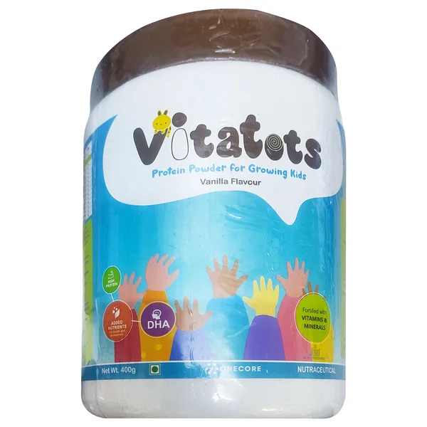 Vitatots Vanilla Flavour Protein Powder For Kids, 400 gm
