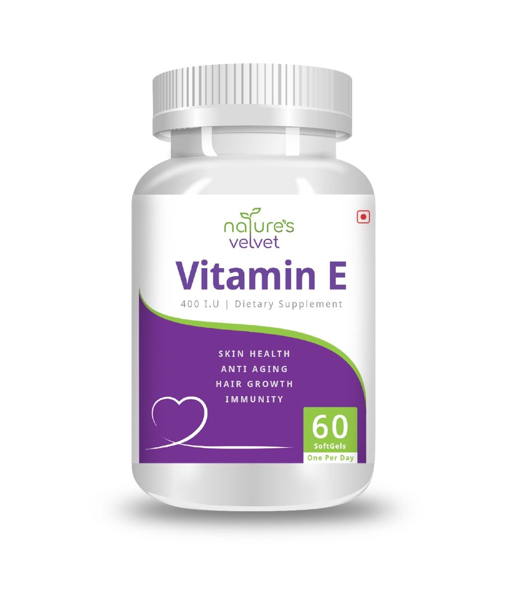 Nature's Velvet Vitamin E 400 IU, 60 Softgels Price, Uses, Side Effects