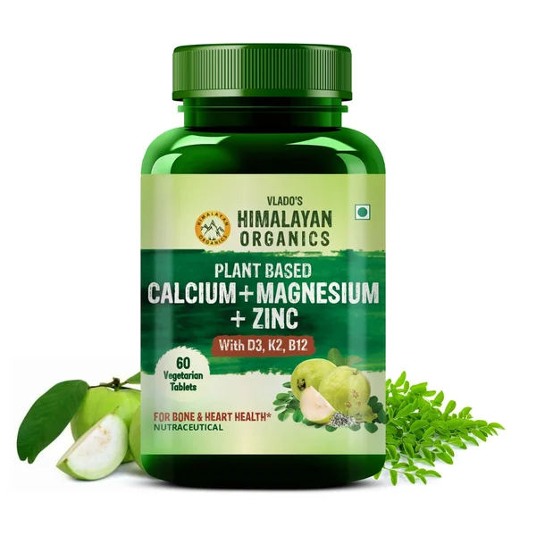 Vlado's Himalayan Organics Plant Calcium+ Magnesium+ Zinc, 60 Veg Tablets