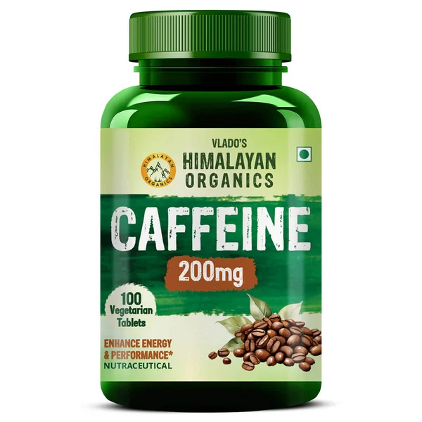 Vlado's Himalayan Organics Caffeine 200mg, 100 Veg Capsules