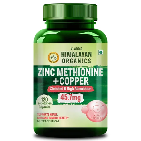 Vlado's Himalayan Organics Zinc Methionine + Copper 47.5mg, 120 Capsules