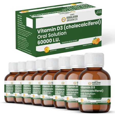 Vlado's Himalayan Organics Vitamin D3 (Cholecalciferol) 60000 IU Oral Solution, 40 ml (8x5 ml)