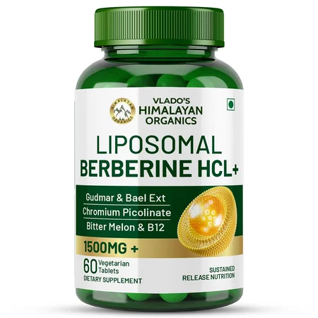 Vlado's Himalayan Organics 1500mg+ Liposomal Berberine HCL+, 60 Tablets