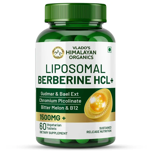 Vlado's Himalayan Organics 1500mg+ Liposomal Berberine HCL+, 60 Tablets