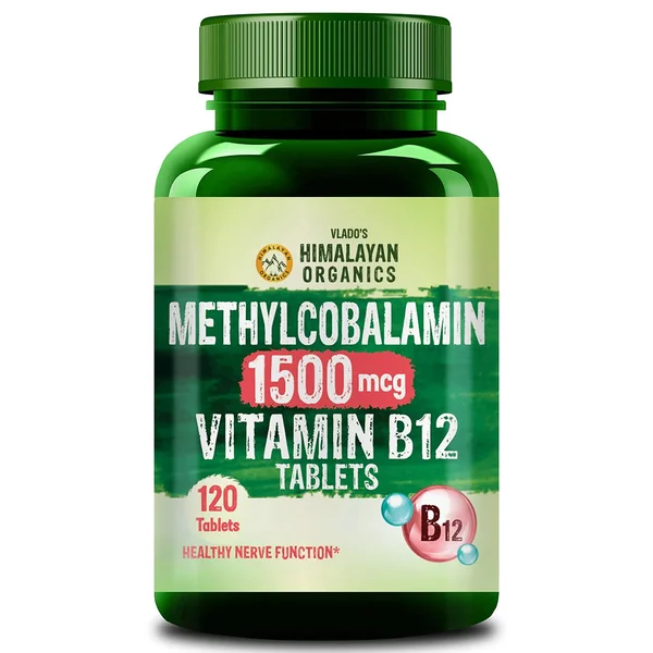 Vlado's Himalayan Organics 1500mcg Methylcobalamin Vitamin B12, 120 Tablets