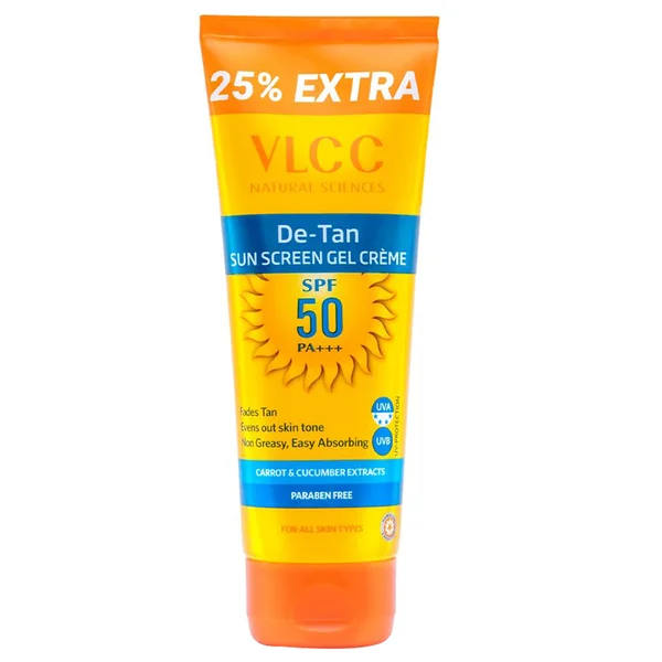 VLCC De-Tan SPF 50 PA+++ Sunscreen Gel Creme, 100 gm, Pack of 1