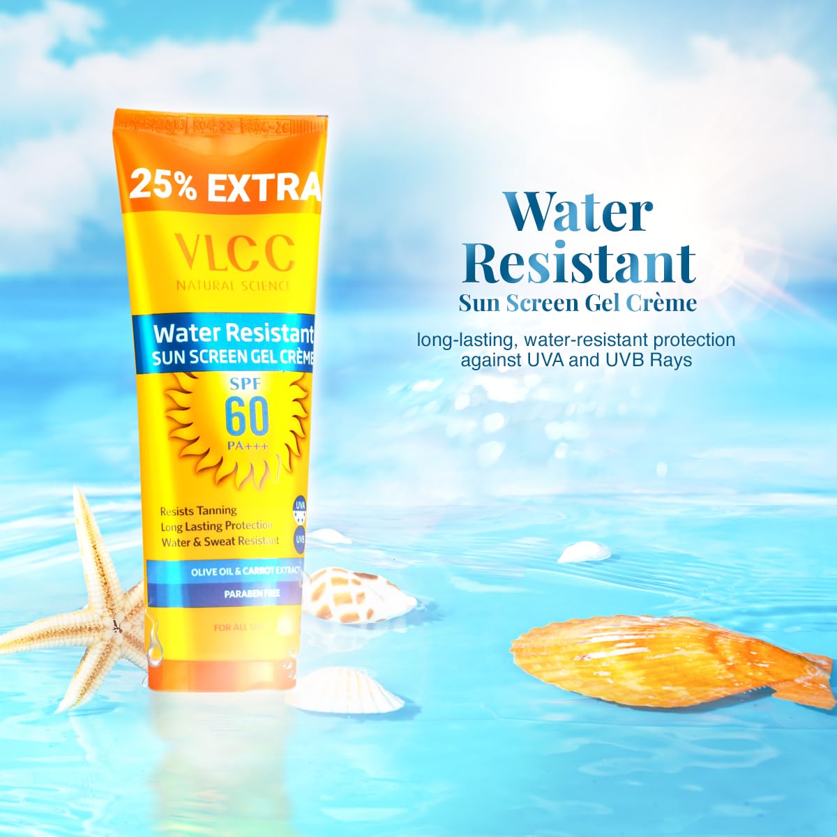 VLCC Water Resistant SPF 60 PA+++ Sunscreen Gel Creme, 100 gm, Pack of 1 VLCC Water Resistant SPF 60 PA+++ Sunscreen Gel Creme, 100 gm, Pack of 1