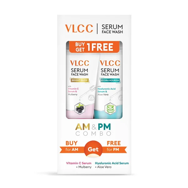 VLCC Vitamin C + Mulberry &amp; Hyaluronic Acid + Aloe Vera Serum Face Wash, 2x150 ml, Pack of 1