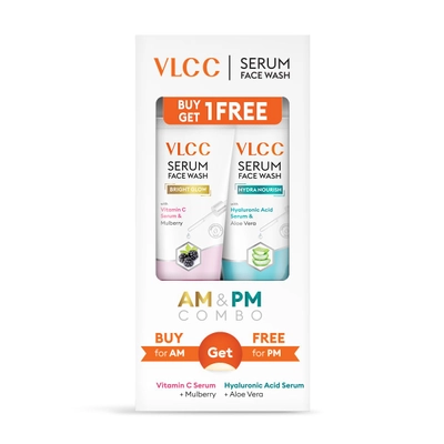 VLCC Vitamin C + Mulberry &amp; Hyaluronic Acid + Aloe Vera Serum Face Wash, 2x150 ml, Pack of 1