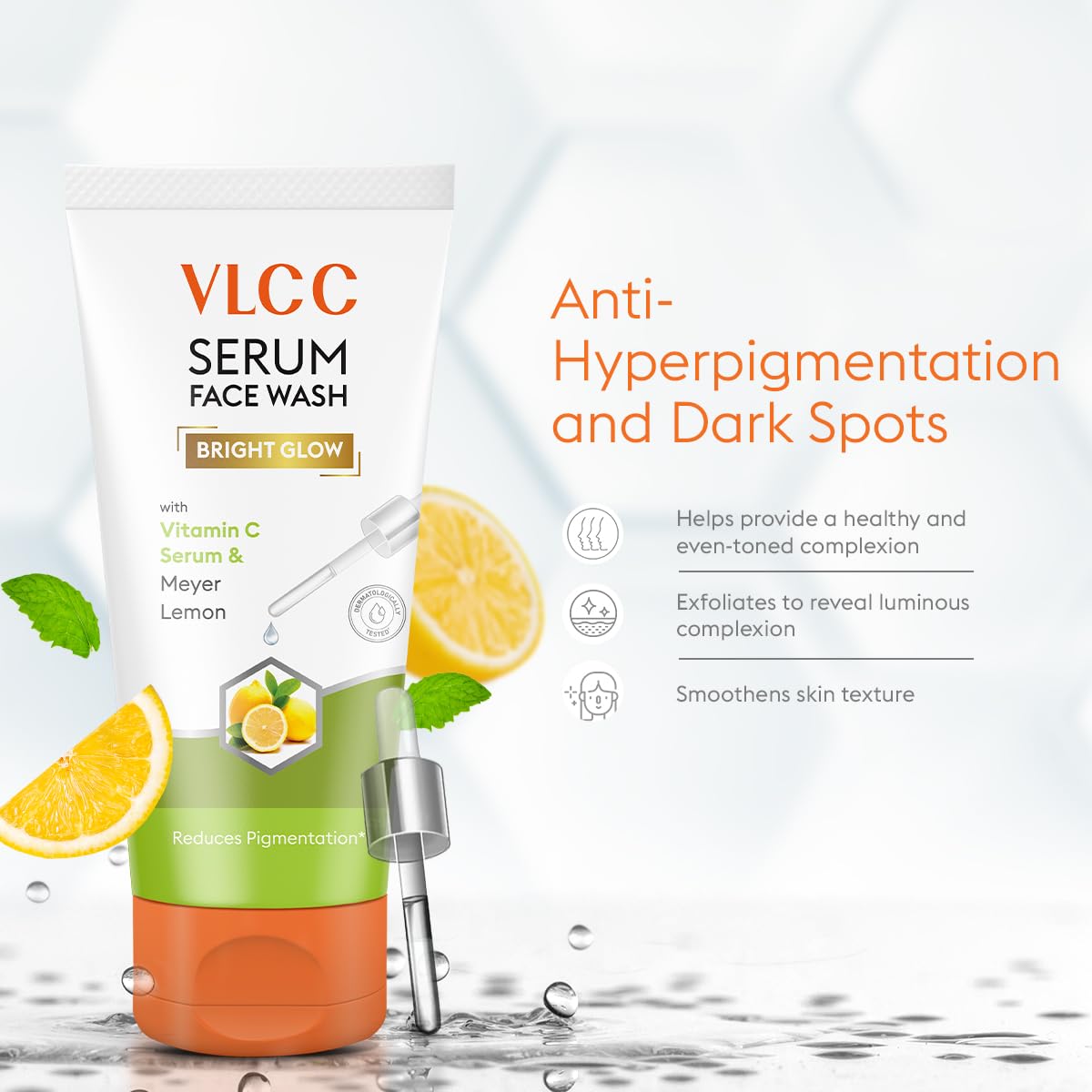 VLCC Vitamin C + Meyer Lemon & Hyaluronic Acid + Aloe Vera Serum Face Wash, 2x150 ml, Pack of 1 VLCC Vitamin C + Meyer Lemon & Hyaluronic Acid + Aloe Vera Serum Face Wash, 2x150 ml, Pack of 1
