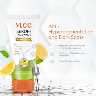 VLCC Vitamin C + Meyer Lemon &amp; Hyaluronic Acid + Aloe Vera Serum Face Wash, 2x150 ml, Pack of 1