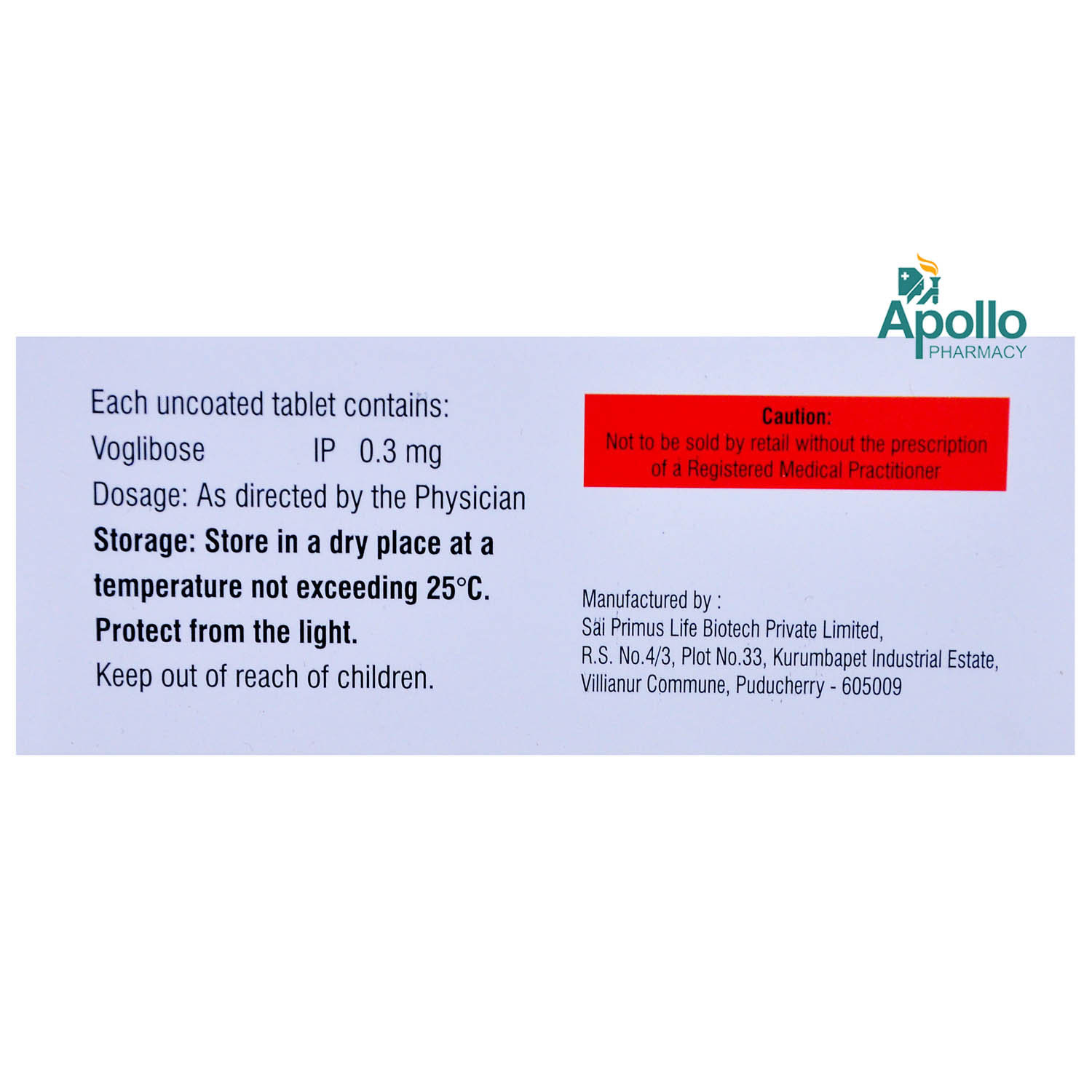 Voglow-0.3 Tablet 10's, Pack of 10 TABLETS Voglow-0.3 Tablet 10's, Pack of 10 TABLETS