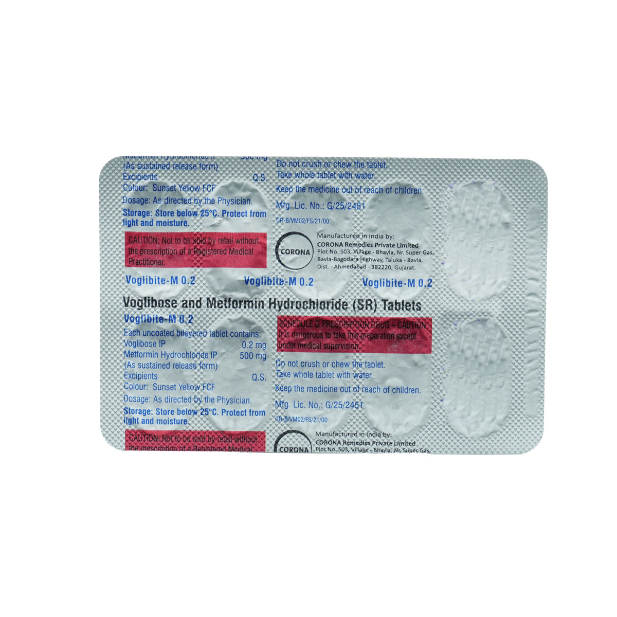 VOGLIBITE M 0.2MG TABLET, Pack of 10 TabletS