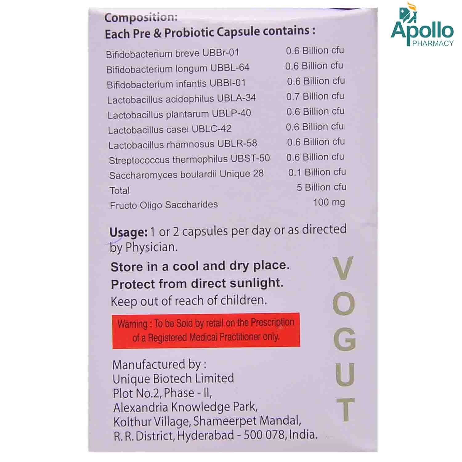 Vogut Capsule 10's Price, Uses, Side Effects, Composition Apollo Pharmacy