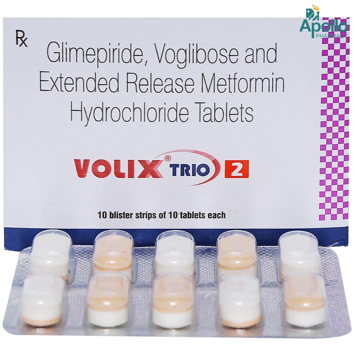 Volix Trio 2 Tablet 10's, Pack of 10 TABLETS Volix Trio 2 Tablet 10's, Pack of 10 TABLETS