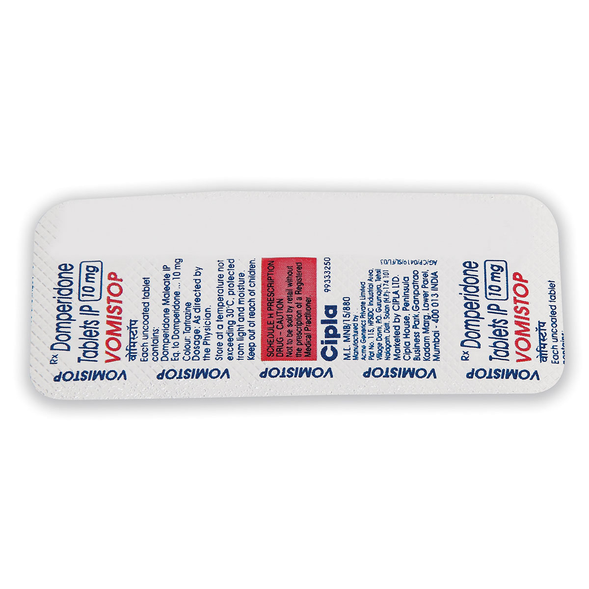 Vomistop 10 mg Tablet 10's, Pack of 10 TABLETS Vomistop 10 mg Tablet 10's, Pack of 10 TABLETS