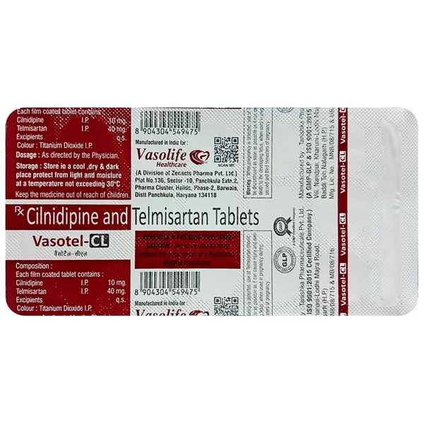 Vasotel-CL Tablet 15's, Pack of 15 TABLETS
