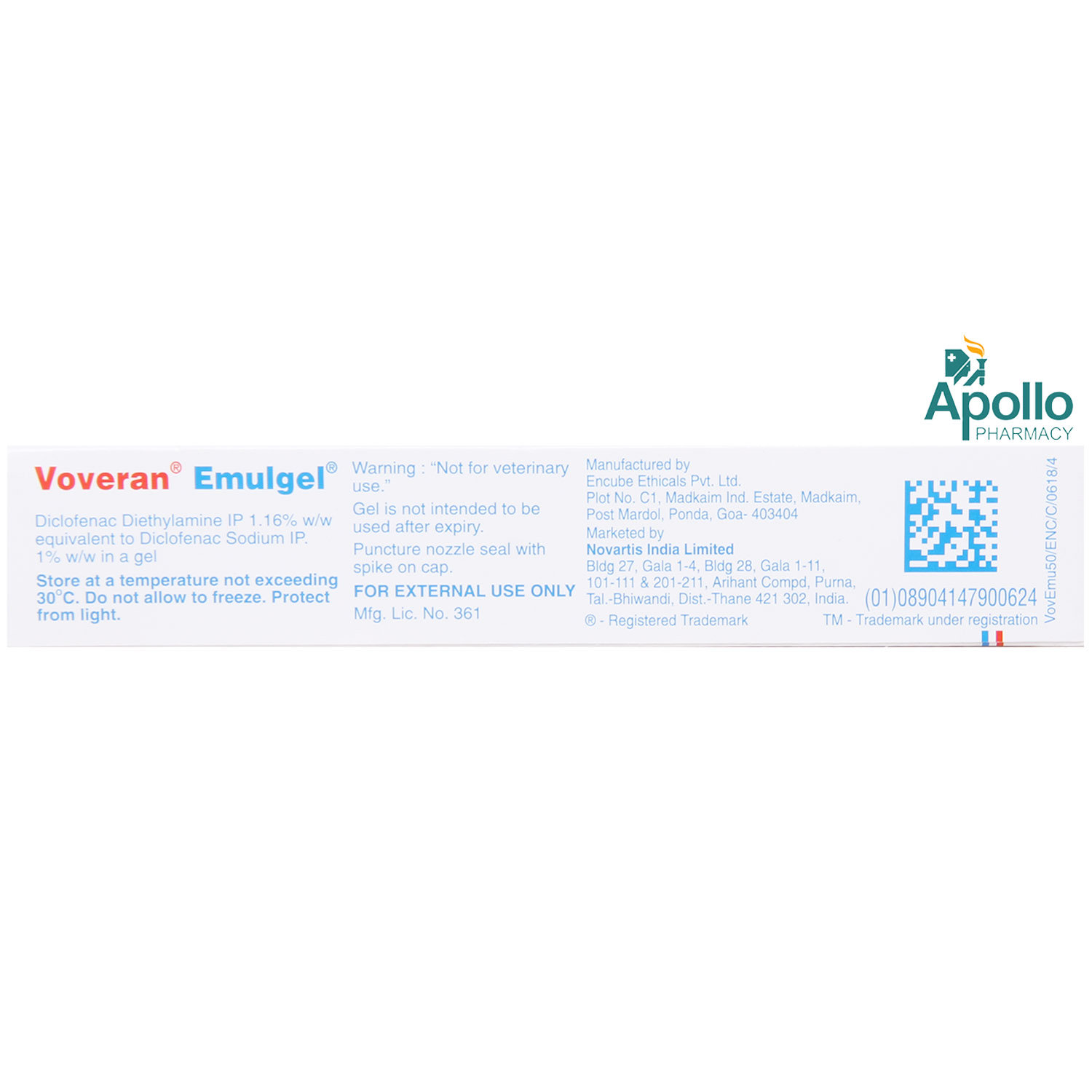Voveran 1.16% Emulgel 50 gm, Pack of 1 GEL Voveran 1.16% Emulgel 50 gm, Pack of 1 GEL