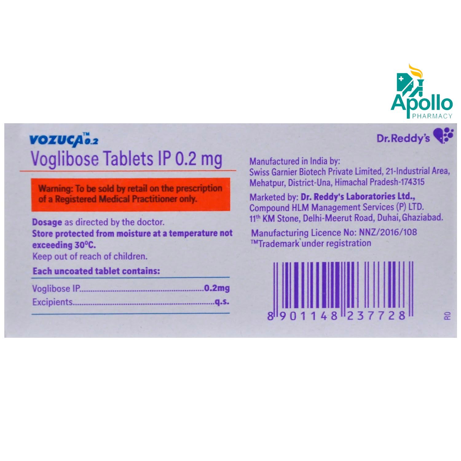 Vozuca-M 0.2 Tablet 15's, Pack of 14 TABLETS Vozuca-M 0.2 Tablet 15's, Pack of 14 TABLETS