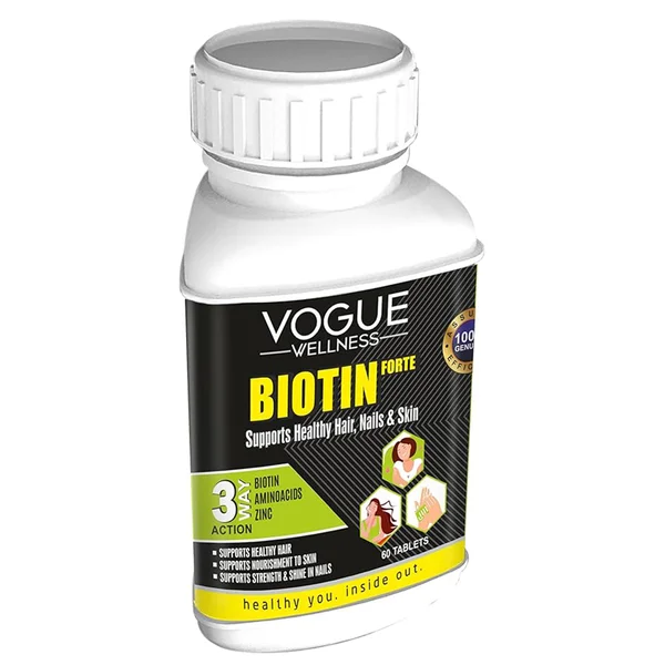 Vogue Wellness Biotin, 60 Tablets, Pack of 1