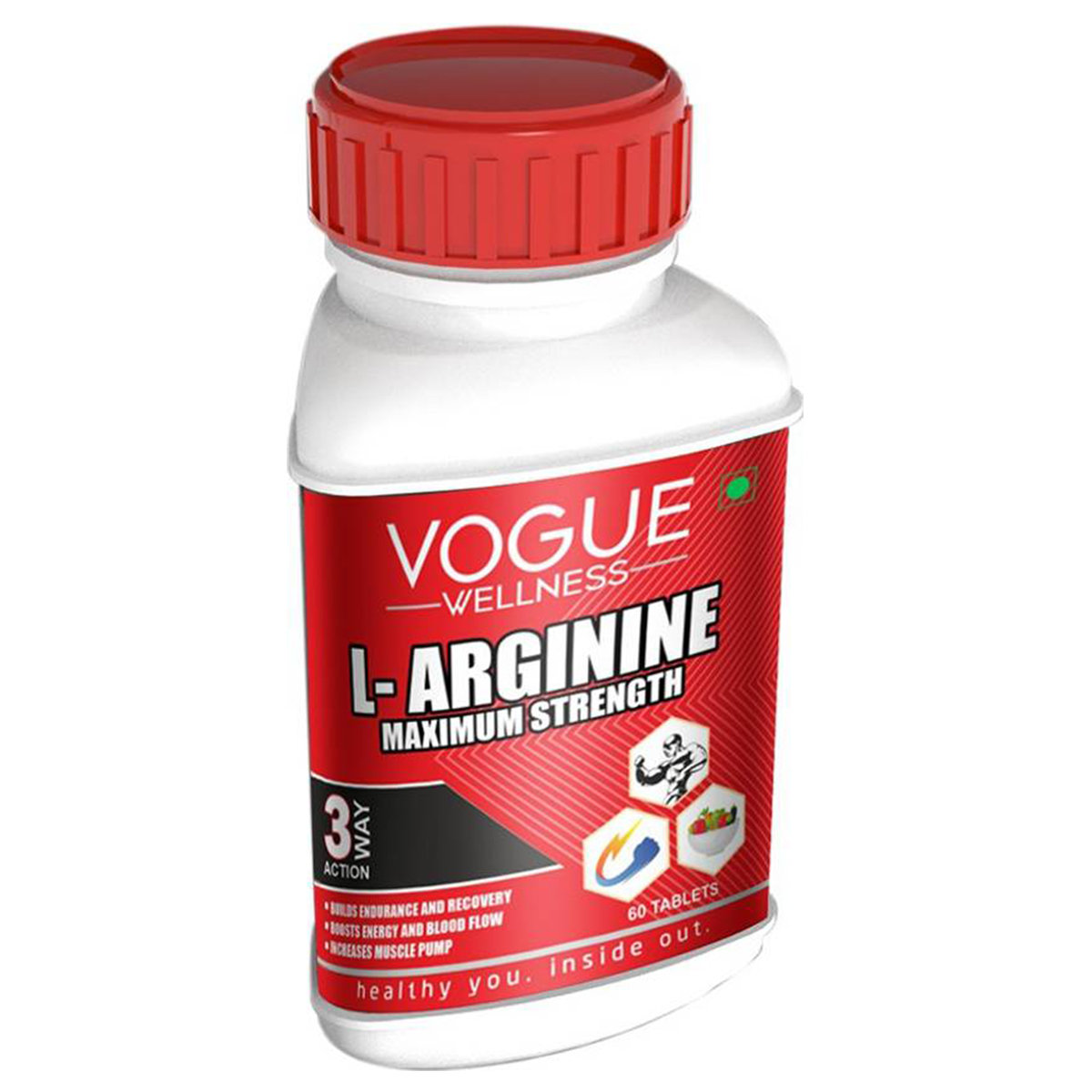 Vogue Wellness L-Arginine Maximum Strength, 60 Tablets, Pack of 1 Vogue Wellness L-Arginine Maximum Strength, 60 Tablets, Pack of 1