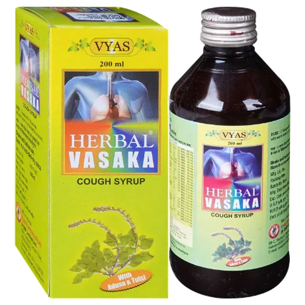 Vyas Herbal Vasaka with Adusa &amp; Tulasi Syrup, 200 ml, Pack of 1