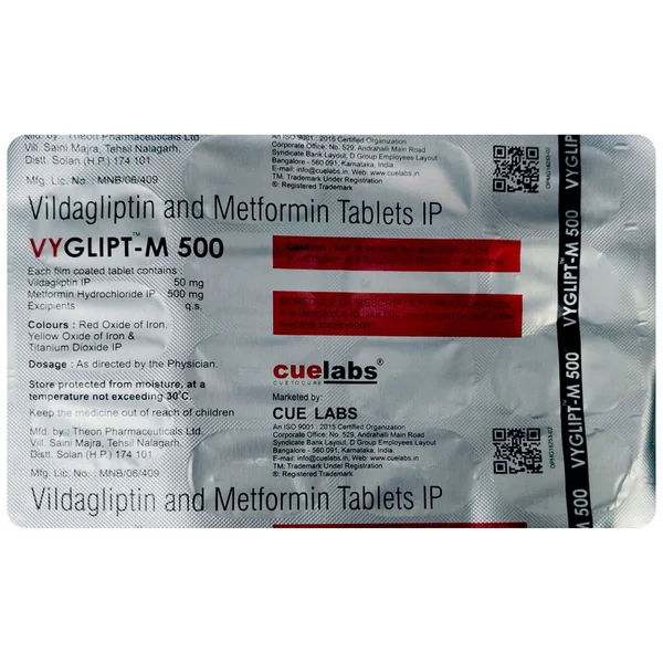 Vyglipt-M 500 Tablet 15's