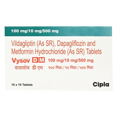 Vysov DM 100 mg/10 mg/500 mg Tablet 10's, Pack of 10 TabletS