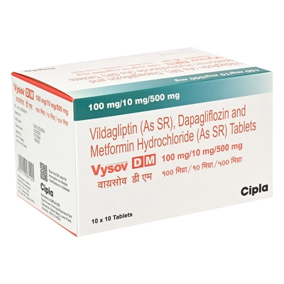 Vysov DM 100 mg/10 mg/500 mg Tablet 10's, Pack of 10 TabletS