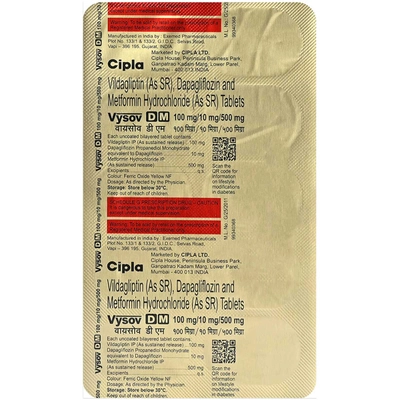 Vysov DM 100 mg/10 mg/500 mg Tablet 10's, Pack of 10 TabletS