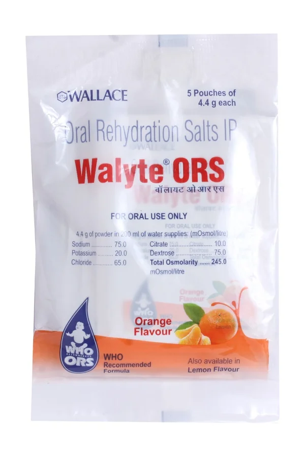Walyte ORS Orange Flavour Sachet 5x4.4 gm, Pack of 5