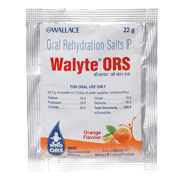 Walyte ORS Orange Powder 22 gm, Pack of 1
