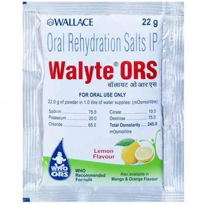 Walyte ORS Lemon Sachet 22 gm, Pack of 1