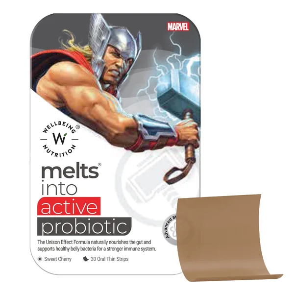 Wellbeing Nutrition Melts Into Active Marvel Probiotic, 30 Strips, Pack of 1