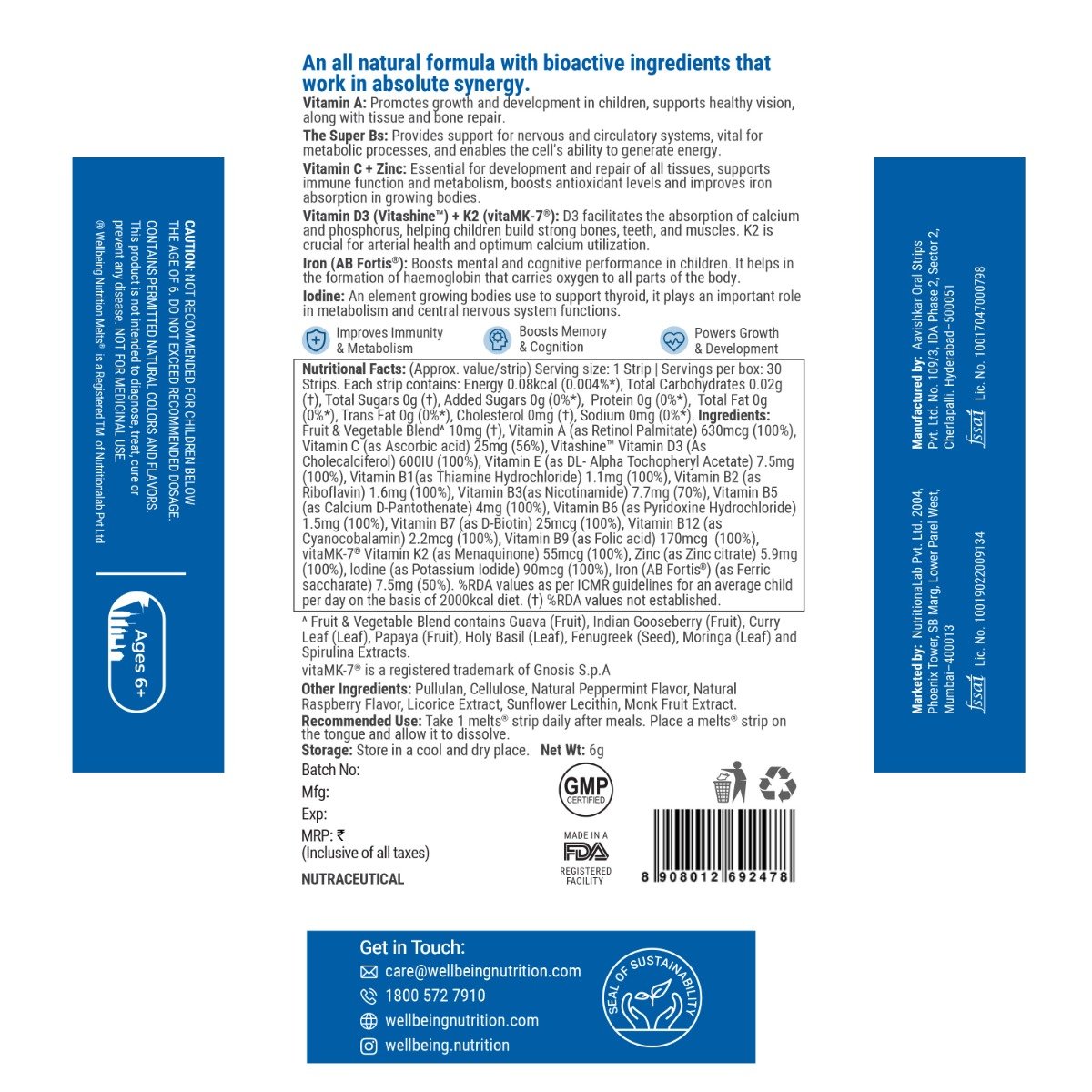 Wellbeing Nutrition Melts Into Multivitamins Marvel Tropical Berry Flavour, 30 Strips, Pack of 1 Wellbeing Nutrition Melts Into Multivitamins Marvel Tropical Berry Flavour, 30 Strips, Pack of 1