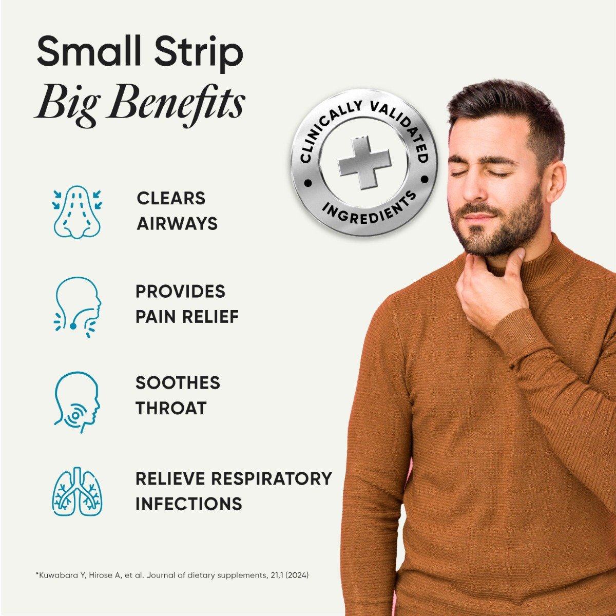 Wellbeing Nutrition Melts Throat Relief Tulsi-Ginger Honey Flavour, 30 Strips, Pack of 1 Wellbeing Nutrition Melts Throat Relief Tulsi-Ginger Honey Flavour, 30 Strips, Pack of 1