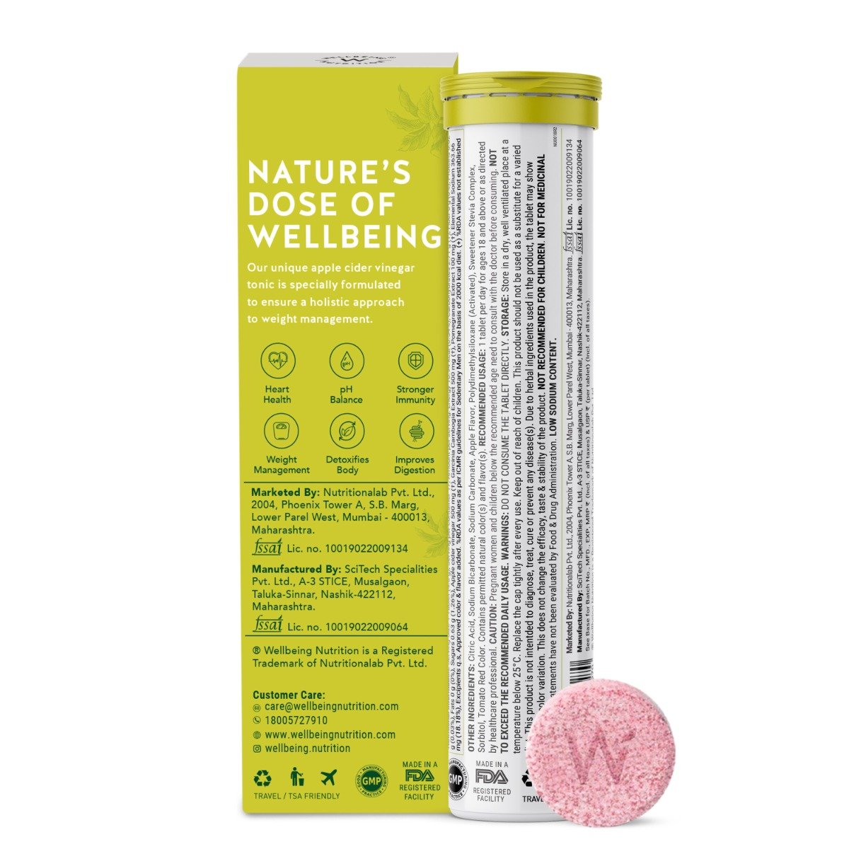 Wellbeing Nutrition Apple Cider Vinegar with The Mother, 17 Effervescent Tablets, Pack of 1 Wellbeing Nutrition Apple Cider Vinegar with The Mother, 17 Effervescent Tablets, Pack of 1