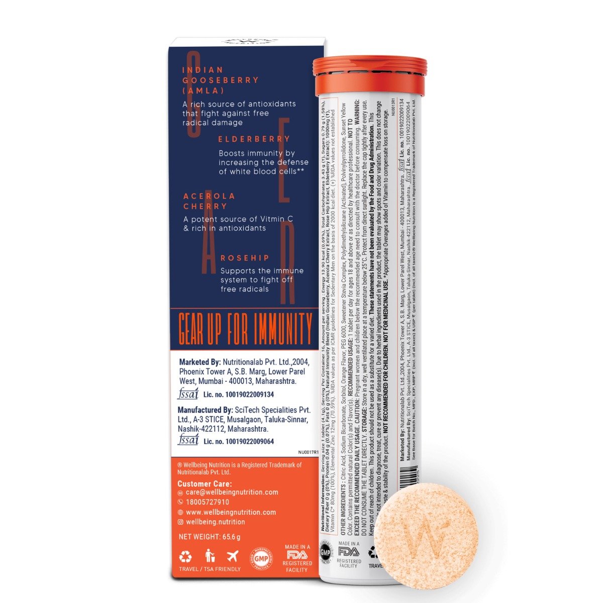 Wellbeing Nutrition Vitamin C + Zinc Zesty Orange Flavour, 16 Effervescent Tablets, Pack of 1 Wellbeing Nutrition Vitamin C + Zinc Zesty Orange Flavour, 16 Effervescent Tablets, Pack of 1