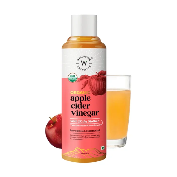 Wellbeing Nutrition Organic Apple Cider Vinegar, 500 ml, Pack of 1
