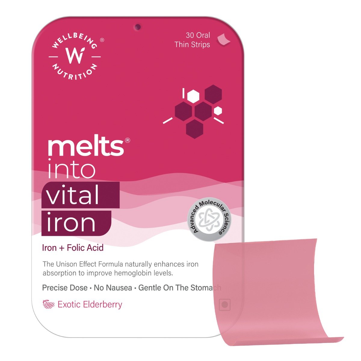 Wellbeing Nutrition Melts Vital Iron, Folate, Elderberry Flavour, 30 Oral Strips, Pack of 1 Wellbeing Nutrition Melts Vital Iron, Folate, Elderberry Flavour, 30 Oral Strips, Pack of 1