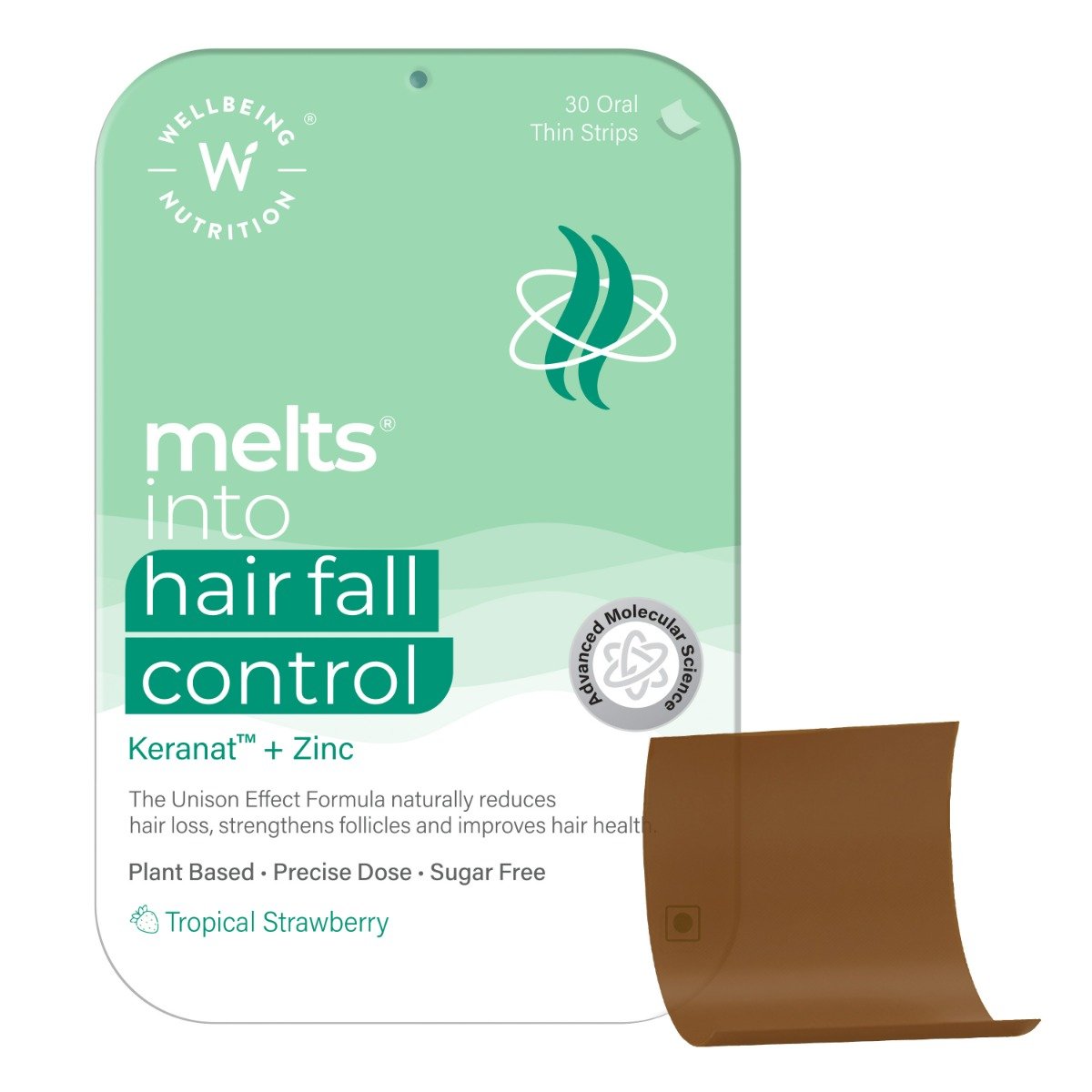Wellbeing Nutrition Melts Hairfall Control Biotin Strawberry Flavour, 30 Strips, Pack of 1 Wellbeing Nutrition Melts Hairfall Control Biotin Strawberry Flavour, 30 Strips, Pack of 1