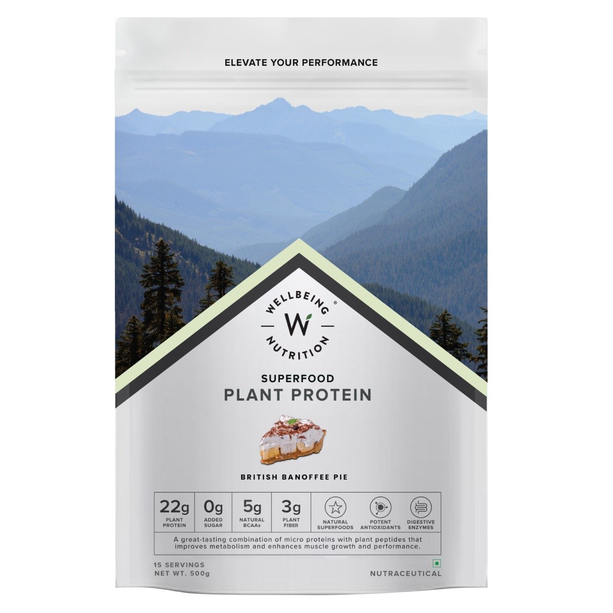 Wellbeing Nutrition Plant Protein British Banoffee Pie Flavour Powder, 500 gm, Pack of 1 Wellbeing Nutrition Plant Protein British Banoffee Pie Flavour Powder, 500 gm, Pack of 1