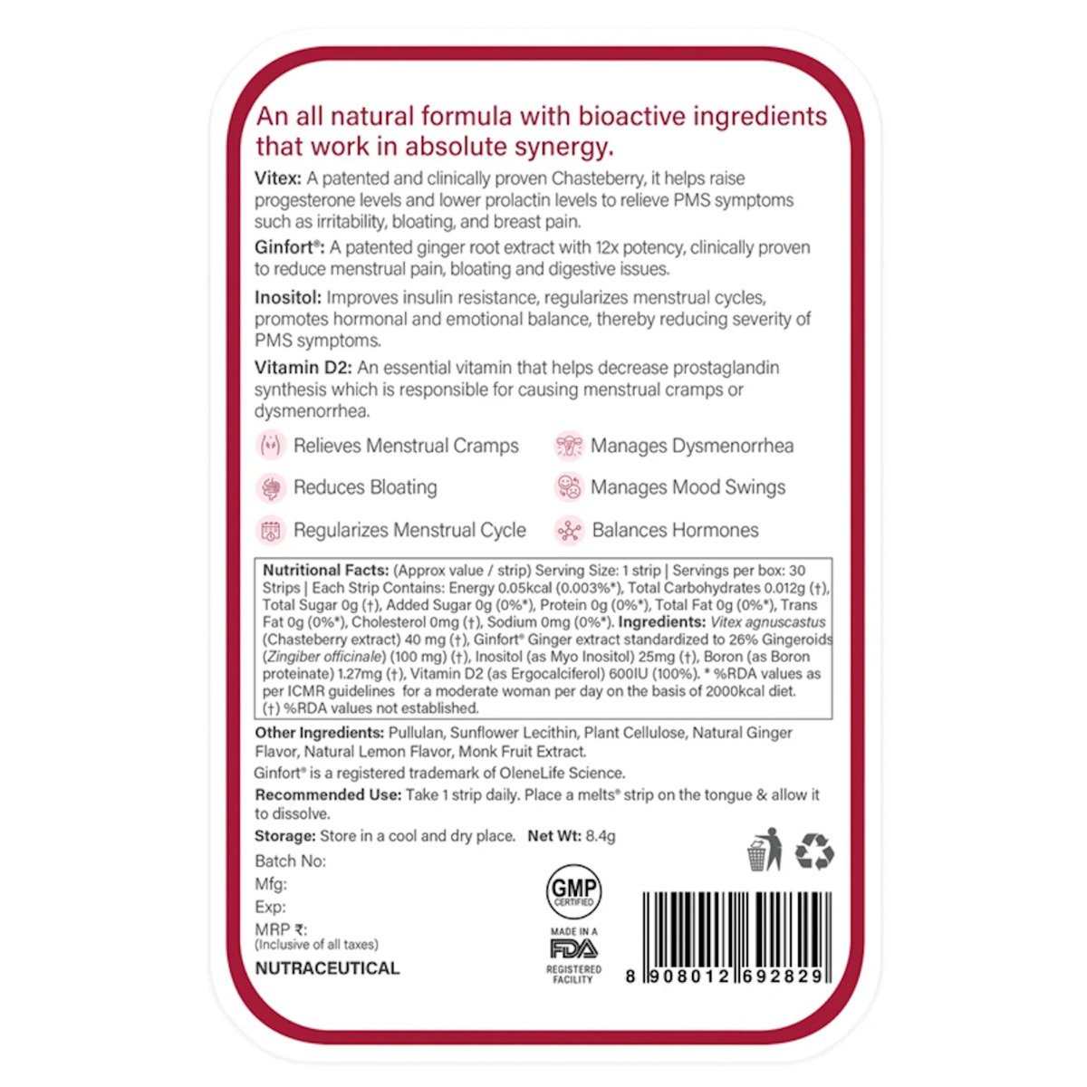 Wellbeing Nutrition Melts Into PMS Relief, 30 Strips, Pack of 1 Wellbeing Nutrition Melts Into PMS Relief, 30 Strips, Pack of 1