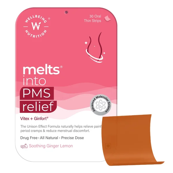 Wellbeing Nutrition Melts Into PMS Relief, 30 Strips, Pack of 1