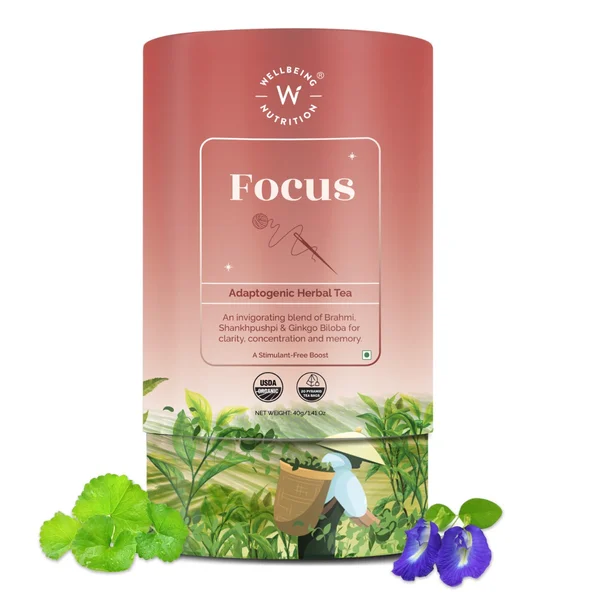 Wellbeing Nutrition Focus Tea Bags, 20 Count, Pack of 1