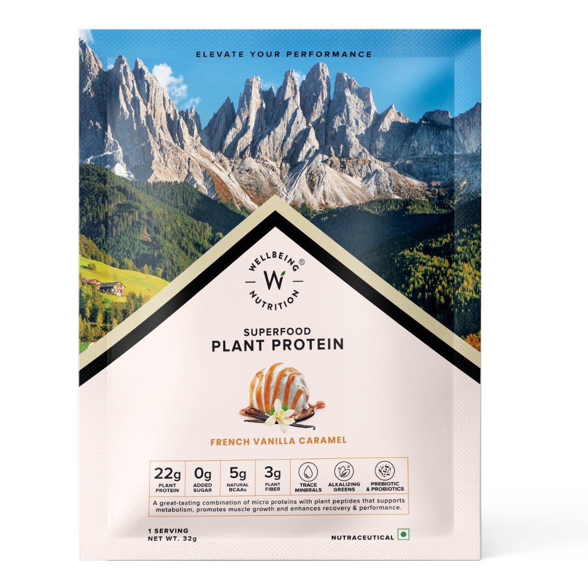 Wellbeing Nutrition Superfood Plant Protein Isolate French Vanilla Flavour Powder, 32 gm, Pack of 1 Wellbeing Nutrition Superfood Plant Protein Isolate French Vanilla Flavour Powder, 32 gm, Pack of 1